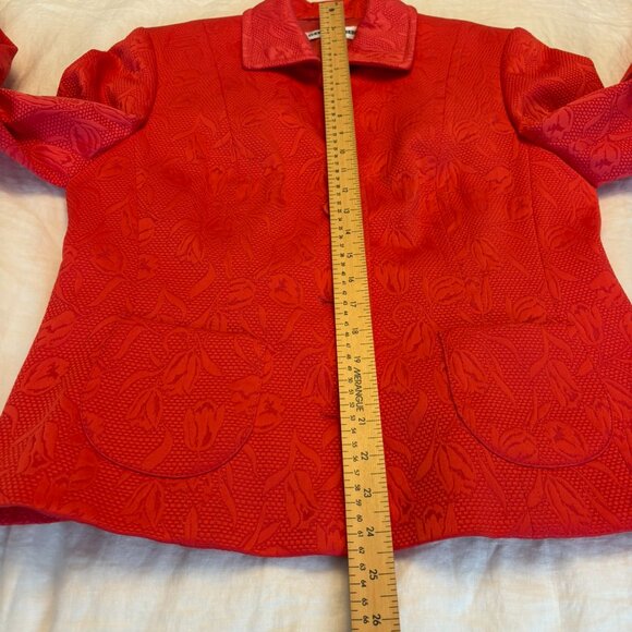 Gerry Weber Textured Floral Button-Up Blazer Coral - Picture 8 of 9